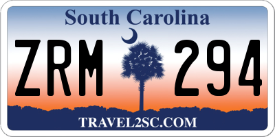 SC license plate ZRM294