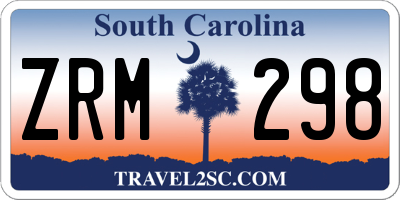 SC license plate ZRM298