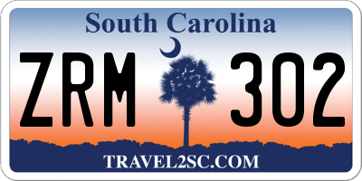 SC license plate ZRM302