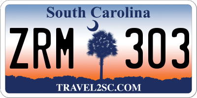 SC license plate ZRM303