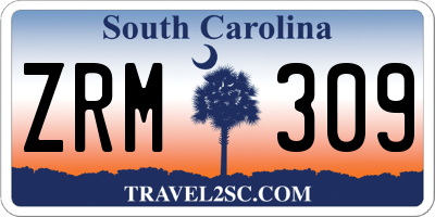 SC license plate ZRM309