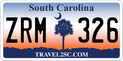 SC license plate ZRM326