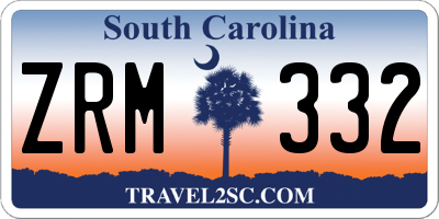 SC license plate ZRM332