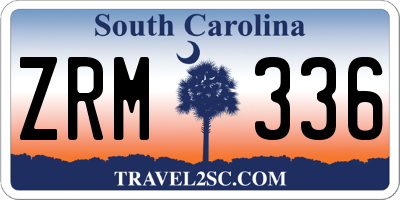 SC license plate ZRM336
