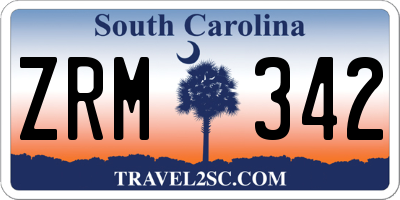 SC license plate ZRM342