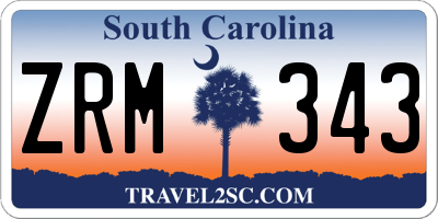 SC license plate ZRM343