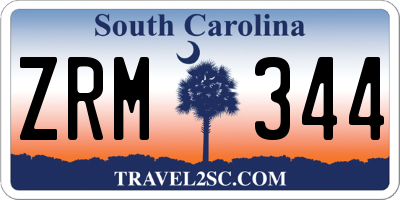 SC license plate ZRM344
