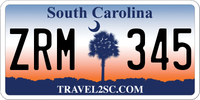 SC license plate ZRM345