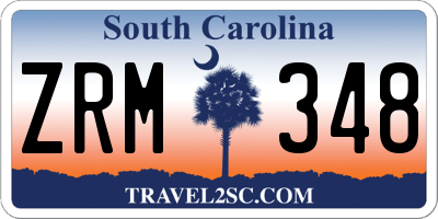 SC license plate ZRM348