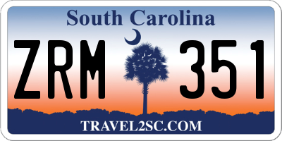 SC license plate ZRM351
