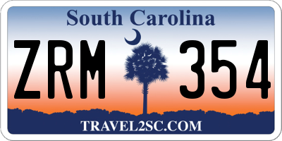SC license plate ZRM354