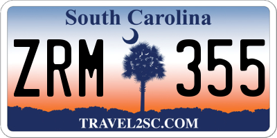 SC license plate ZRM355