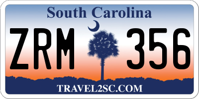 SC license plate ZRM356