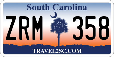 SC license plate ZRM358