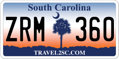 SC license plate ZRM360