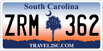 SC license plate ZRM362