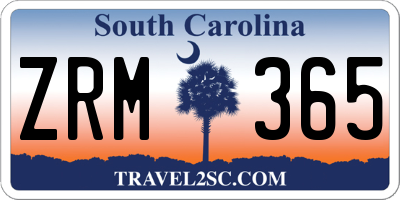 SC license plate ZRM365
