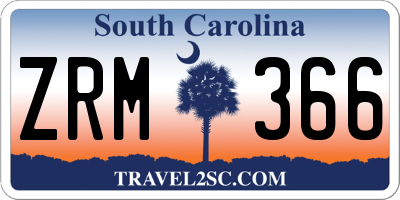 SC license plate ZRM366