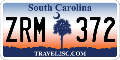 SC license plate ZRM372