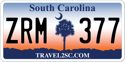 SC license plate ZRM377