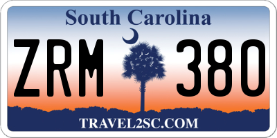 SC license plate ZRM380
