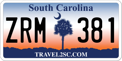 SC license plate ZRM381