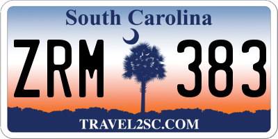 SC license plate ZRM383