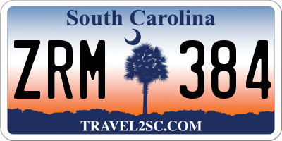 SC license plate ZRM384