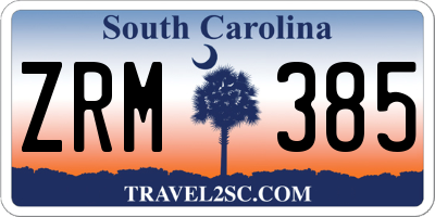 SC license plate ZRM385