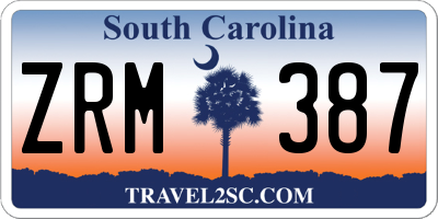 SC license plate ZRM387