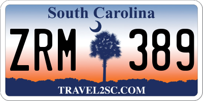 SC license plate ZRM389