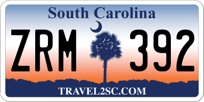 SC license plate ZRM392