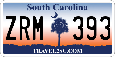SC license plate ZRM393
