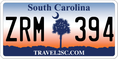 SC license plate ZRM394