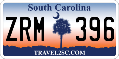 SC license plate ZRM396