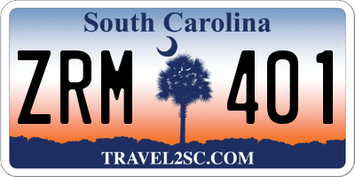 SC license plate ZRM401