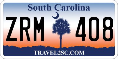 SC license plate ZRM408