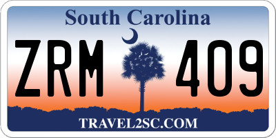 SC license plate ZRM409