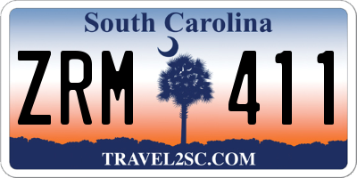 SC license plate ZRM411