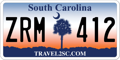SC license plate ZRM412