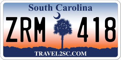 SC license plate ZRM418