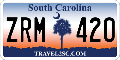 SC license plate ZRM420