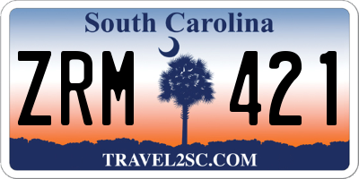 SC license plate ZRM421