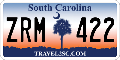 SC license plate ZRM422