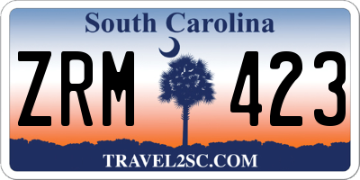 SC license plate ZRM423