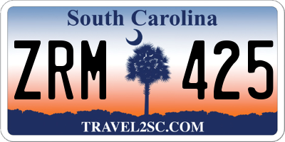 SC license plate ZRM425