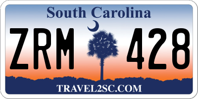 SC license plate ZRM428