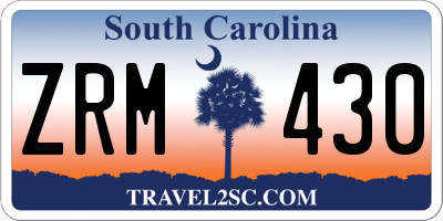SC license plate ZRM430