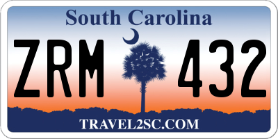 SC license plate ZRM432