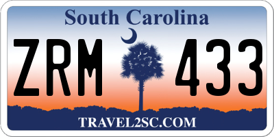 SC license plate ZRM433